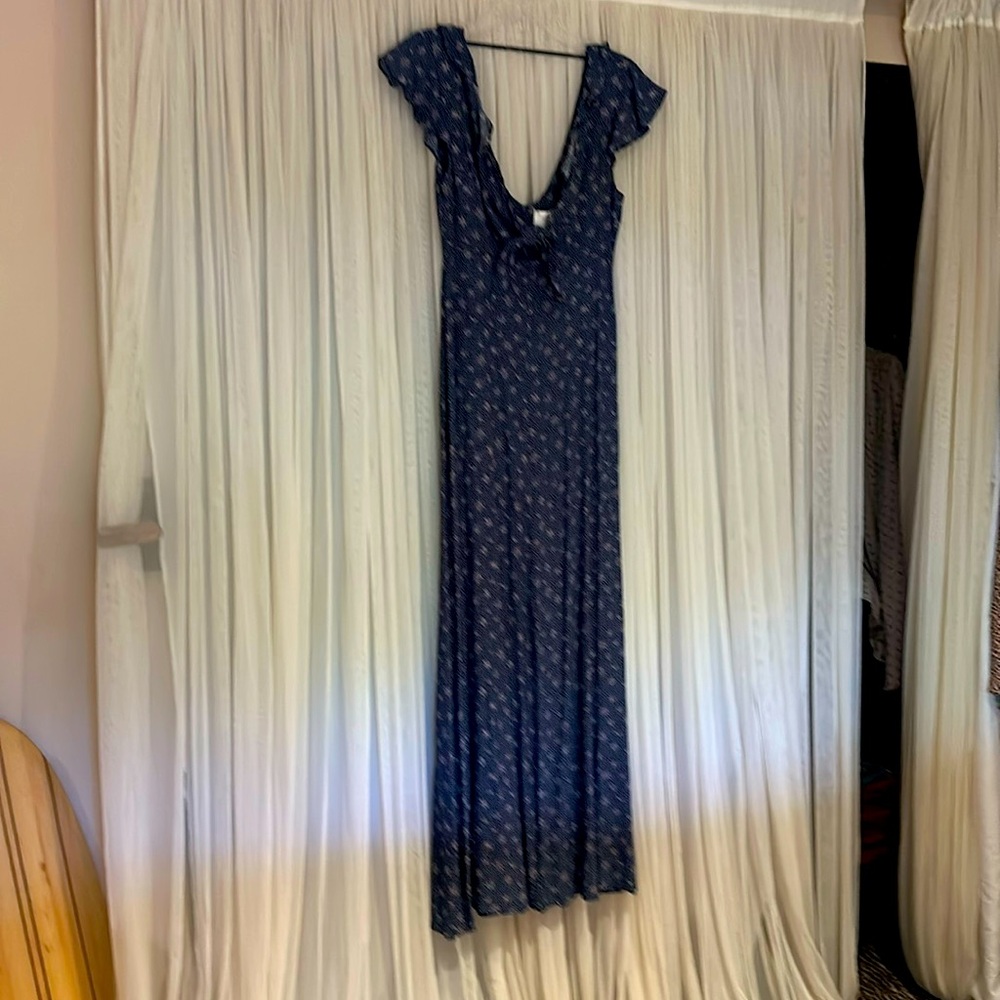 August the label jasmine petal cutaway maxi dress navy